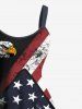 Robe débardeur grande taille à imprimé aigle et drapeau américain patriotique - Noir XS