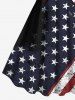 Plus Size Patriotic American Flag Eagle Print Tank Dress -  