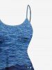 Robe caraco hawaïenne grande taille à imprimé cocotiers et vagues - Bleu 4X