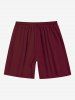 Plus Size Solid Color Beach Shorts For Men -  