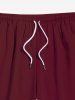 Plus Size Solid Color Beach Shorts For Men -  