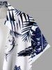 Chemise hawaïenne grande taille à imprimé feuilles tropicales et fleurs pour homme - Blanc 6XL