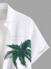 Chemise hawaïenne grande taille à imprimé cocotiers et mer pour homme - Blanc 2XL