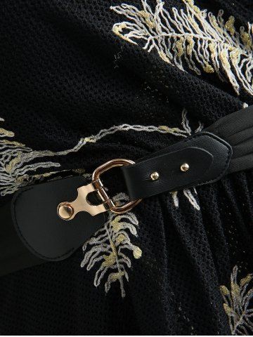 Feather Jacquard Embroidery Pointelle Hollow Out 2 in 1 Top and Lace Up Split Topstitching Flare Pants Plus Size Outfit