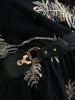 Feather Jacquard Embroidery Pointelle Hollow Out 2 in 1 Top and Lace Up Split Topstitching Flare Pants Plus Size Outfit -  