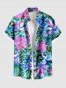 Tenue de plage hawaïenne assortie grande taille avec imprimé feuilles tropicales et fleurs, pour couples - Multi-A 