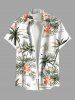 Coconut Tree Tropical Leaf Hibiscus Flower Print Plus Size Matching Hawaii Beach Outfit For Couples -  