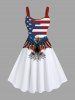 Patriotic American Flag Eagle Print Plus Size Matching Outfit For Couples -  