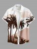 Coconut Tree Mountain Cloud Print Plus Size Matching Hawaii Beach Outfit For Couples -  