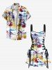 Coconut Tree Hibiscus Floral Sea Mountain Print Hawaii Lace Up A Line Tank Dress -  