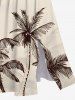 Plus Size Coconut Tree Hand-painted Print Hawaii Split Pocket A Line Midi Dress -  