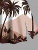 Plus Size Coconut Tree Mountain Cloud Print Hawaii Split A Line Skirt -  