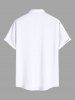 Plus Size Coconut Tree Sea Sun Print Hawaii Button Pocket Shirt For Men -  
