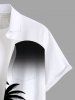 Chemise hawaïenne grande taille à imprimé cocotiers, soleil et mer, avec poches boutonnées pour homme - Blanc 2XL