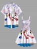 Plus Size Colorful Patriotic American Flag Fireworks Flamingo Print Hawaii A Line Tank Dress -  