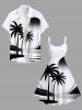 Plus Size Coconut Tree Sea Sun Print Hawaii A Line Tank Dress -  