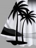 Plus Size Coconut Tree Sea Sun Print Hawaii A Line Tank Dress -  