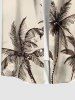 Plus Size Coconut Tree Hand-painted Print Hawaii Button Pocket Shirt For Men -  