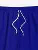 Plus Size Solid Color Pocket Beach Shorts For Men -  