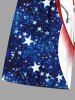 Plus Size Patriotic American Flag Coconut Tree Print Hawaii Beach Shorts For Men -  