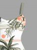 Plus Size Coconut Tree Tropical Leaf Hibiscus Flower Print Hawaii Tank Dress -  
