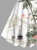 Plus Size Coconut Tree Tropical Leaf Hibiscus Flower Print Hawaii Tank Dress -  
