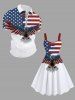 Plus Size Patriotic American Flag Eagle Print Tank Dress -  