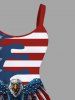 Plus Size Patriotic American Flag Eagle Print Tank Dress -  
