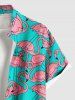 Chemise hawaïenne grande taille à imprimé flamant rose et poches boutonnées pour homme - Vert clair M