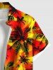 Plus Size Coconut Tree Sun Print Buttons Pocket Hawaii Shirt For Men -  