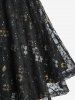 Floral Lace Sequins Overlay Ribbed Surplice Cami Top -  