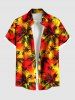 Tenue de plage hawaïenne assortie grande taille à imprimé cocotier et soleil pour couples - Orange Foncé 