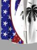 Patriotic American Flag Coconut Tree Print Plus Size Matching Hawaii Beach Outfit For Couples -  