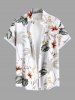 Tenue de plage hawaïenne assortie grande taille à imprimé feuilles de cocotier et hibiscus pour couples - Blanc 