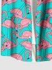 Tenue de plage hawaïenne assortie grande taille à imprimé flamant rose pour couples - Vert clair 