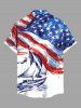 Patriotic American Flag Ship Paint Splatter Print Plus Size Matching Hawaii Beach Outfit For Couples -  