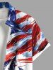 Patriotic American Flag Ship Paint Splatter Print Plus Size Matching Hawaii Beach Outfit For Couples -  