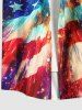 Patriotic American Flag Colorful Ombre Galaxy Print Plus Size Matching Outfit For Couples -  