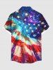 Patriotic American Flag Colorful Ombre Galaxy Print Plus Size Matching Outfit For Couples -  