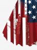 Plus Size Patriotic American Flag Painting Splatter Print A Line Tank Dress -  