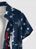 Plus Size Patriotic American Flag Painting Splatter Print Button Pocket Shirt For Men -  