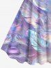Plus Size Feather Neon Print Hawaii Tank Dress -  