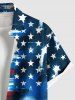 Chemise hawaïenne grande taille à imprimé drapeau américain, cocotier, oiseaux, boutons, poche, pour homme - Rouge 3XL