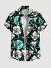Tenue de plage hawaïenne assortie grande taille à imprimé dinosaure zigzag et blocs de couleurs géométriques pour couples - Noir 