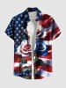 Patriotic American Flag Rose Flower Print Plus Size Matching Hawaii Beach Outfit For Couples -  