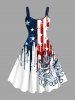 Patriotic American Flag Octopus Paint Drops Print Plus Size Matching Hawaii Beach Outfit For Couples -  