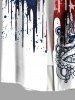 Patriotic American Flag Octopus Paint Drops Print Plus Size Matching Hawaii Beach Outfit For Couples -  