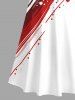 Plus Size Patriotic American Flag Painting Splatter Print Cold Shoulder Crisscross A Line Maxi Dress -  