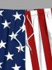 Plus Size Patriotic American Flag Print Beach Shorts For Men -  