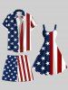 Plus Size Patriotic American Flag Print Beach Shorts For Men -  